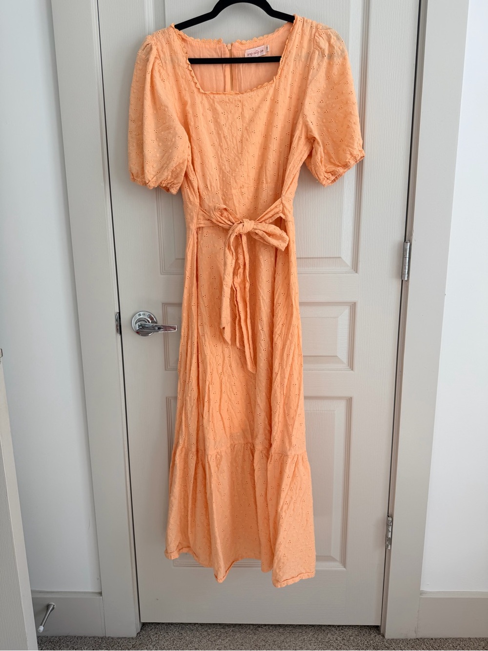 Ivy City Peach Orange Midi Dress